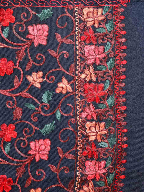 Women's Aari Embroidered Wool Stole